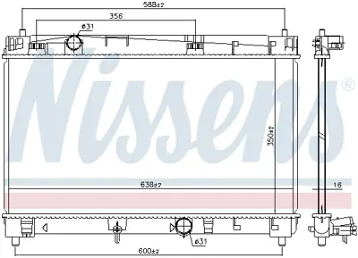 NISSENS 646847 Motor Radyatoru 164002131087