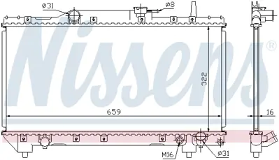 NISSENS 64837A Motor Radyatoru 164007A100