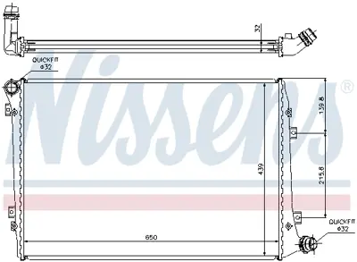 NISSENS 65291A Motor Su Radyatoru (650x446x32) Caddy Passat Golf Jetta Octavıa Touran Superb 1,9 / 2,0tdı Cfhc 04>1 3C0121253R