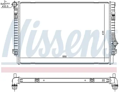 NISSENS 65302 Motor Su Radyatoru Karoq Kadıaq Octavıa Superb Golf Vıı Passat Tıguan A3 Q2 Q3 Ateca Leon 13> 5Q0121251GN 5QM121251A