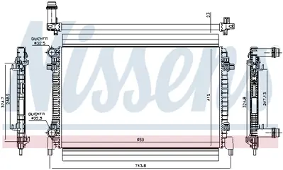 NISSENS 65327 Motor Su Radyatoru Golf Vıı A3 Leon 1,6 Tsı Cwva 5Q0121251T