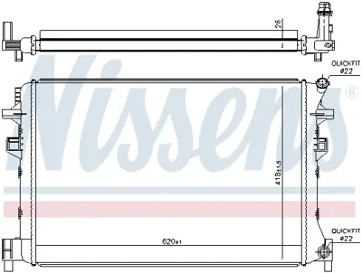 NISSENS 65328 Motor Su Radyatoru Cc 12>17 Golf Vıı 13>17 A3 17> Q2 17> Passat 15> Leon 13> 5Q0121251HQ 5QM121251P