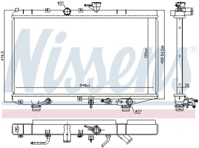 NISSENS 66625 Motor Radyatoru K31H15200C