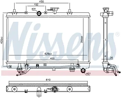 NISSENS 66663 Motor Radyatoru 25310FD020