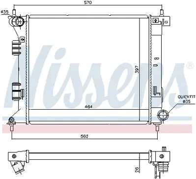 NISSENS 66775 Motor Radyatoru 25310A2000