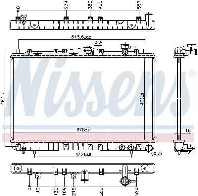 NISSENS 67006 Motor Radyatoru 2531034000