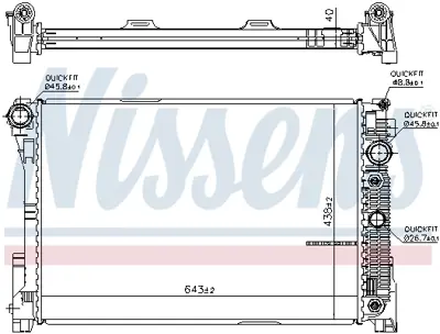 NISSENS 67101 Motor Su Radyatoru X204 08>15 W204 07>14 W212 13>16 A207 11>16 C207 11>16 A2045003003