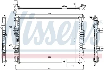 NISSENS 67363 Motor Radyatoru 21400JD200