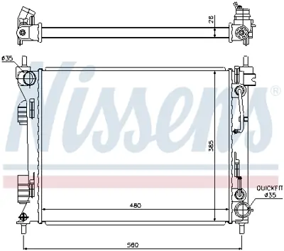 NISSENS 675002 Motor Radyatoru 253101R350