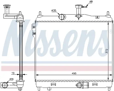 NISSENS 67512 Motor Su Radyatoru Getz 1,5 Crdı 06> Manuel (19×485×372) 253101C606