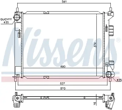 NISSENS 67605 Motor Radyatoru 253101P600