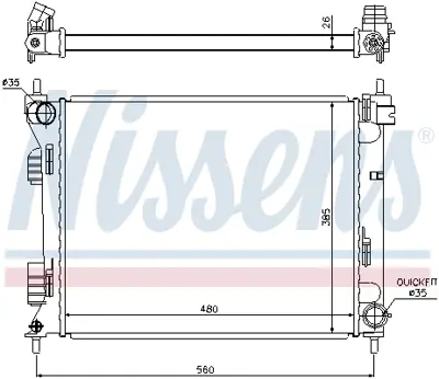 NISSENS 67611 Motor Radyatoru 253101R300