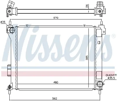 NISSENS 67615 Motor Radyatoru 253104P200