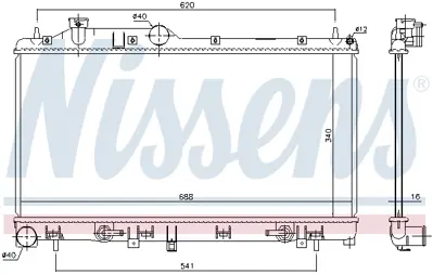 NISSENS 67725 Motor Su Radyatoru Forester 08>14 Impreza 08> Legacy 05> Otomatık (340×688×16) X4511AG021