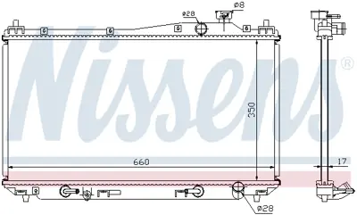 NISSENS 68115 Motor Su Radyatoru Honda Cıvıc  2001-2006 Otomatık Vıtes (350×658×16) 19010PMMA61