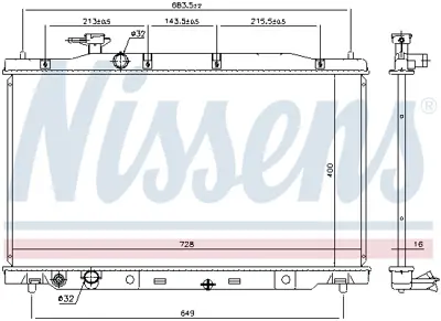 NISSENS 681404 Motor Radyatoru 19010RZAA01