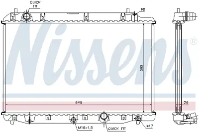 NISSENS 68602A Motor Radyatoru 19010RMAE01