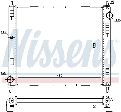 NISSENS 68746 Motor Radyatoru 21410BA62A