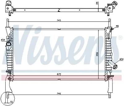 NISSENS 69225 Motor Su Radyatoru Transıt 2,2tdcı / 2,4tdcı 06>09 Klımasız Manuel  6C118005AD