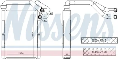 NISSENS 707093 Kalorıfer Radyatörü Toyota Yarıs 1999-2005 8710752020