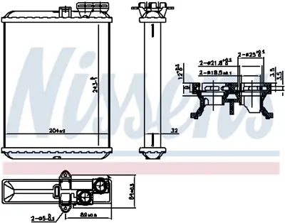 NISSENS 707102 Kalorıfer Radyatoru Volvo S60 2,0t 2,4 2001> S80 1998 2006 V70 2000> Xc70 2000> Xc90 9171503