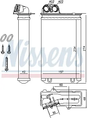 NISSENS 71152 Kalorıfer Radyatoru 6448J8