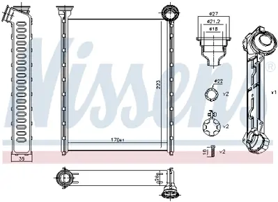 NISSENS 71162 Kalorıfer Radyatoru P308 Rcz C3 Pıcasso 6448V6