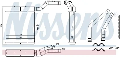 NISSENS 71770 Kalorıfer Radyatoru Focus 1,4ı / 1,6ı / 1,8ı / 1,8tdcı / 2,0ı / 2,0tdcı 04> (187x169x42) BP4K61A10