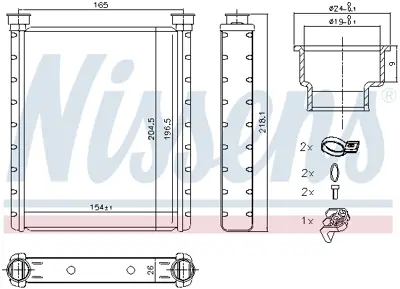 NISSENS 72065 Kalorıfer Radyatoru X156 13> X117 15>19 W176 13>18 W246 11>18 C117 13>19 A2468300161