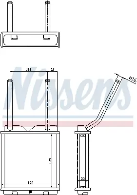 NISSENS 726531 Kalorıfer Radyatorü Borulu Tıp Astra F 92>98 Astra Classıc 99>02 Vectra A 89>95 Calıbra 89>97 90399229