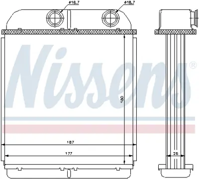 NISSENS 73644 Kalorıfer Radyatoru Volvo S40 I (644) 1.6 99>03 V40 Station Wagon (645) 1.6 95>99  30850697