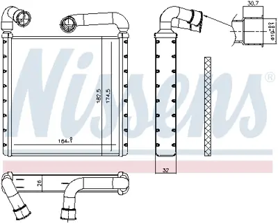 NISSENS 73943 Kalorıfer Radyatoru Golf Vıı Octavıa 13> Crafter Kodıaq Arteon 17> Superb Passat Tt 15> Tıguan Ateca 5Q0819031A