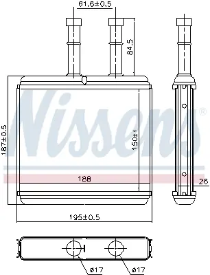 NISSENS 76504 Kalorıfer Radyatoru P96539642