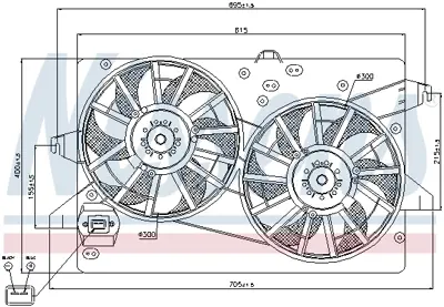 NISSENS 85228 Fan Radyatoru 95BB8C607GG