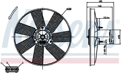 NISSENS 85538 Fan Radyatoru 1H0959455P