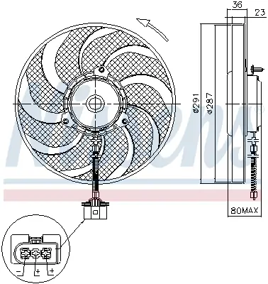 NISSENS 85545 Fan Radyatoru 1J0959455R