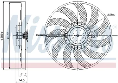 NISSENS 85638 Fan Radyatoru 8E0959455K