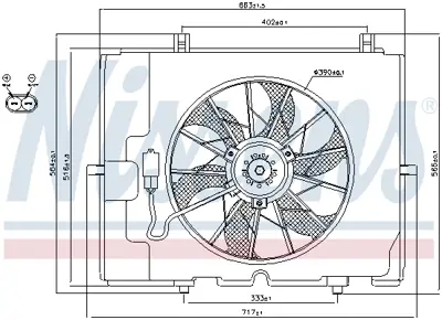 NISSENS 85653 Radyator Fanı (Komple) W210 96>02 S210 97>03 C209 06>09 A209 06>10 R170 00>04 A2105052355