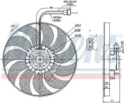 NISSENS 85676 Fan Radyatoru 7D0959455M