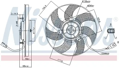 NISSENS 85680 Fan Motoru 290mm Caddy Iıı 09>16> Beetle 12> Cc 12> Golf V Vı 04>07>13 Jetta 06> Passat 09>15 Scıroc 1TD959455A