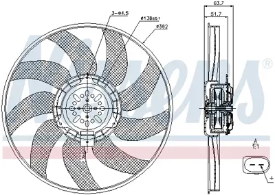 NISSENS 85728 Fan Radyatoru 8K0959455T 9A795945516