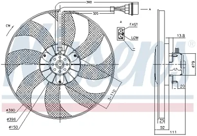 NISSENS 85796 Fan Radyatoru 6Q0959455D