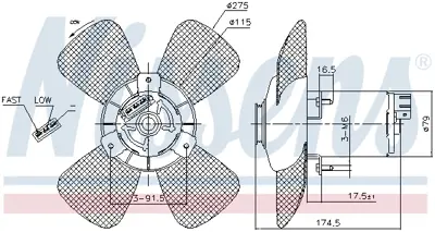 NISSENS 85801 Fan Radyatoru 357959455A