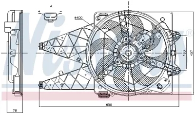 NISSENS 85881 Fan Motoru Davlumbazlı Combo D - Doblo Iıı 1,6d / 2,0d 08> 95509907