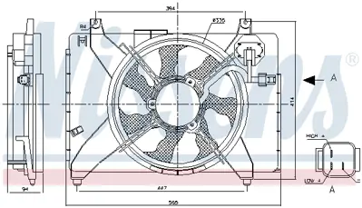 NISSENS 85895 Fan Radyatoru 253801E350