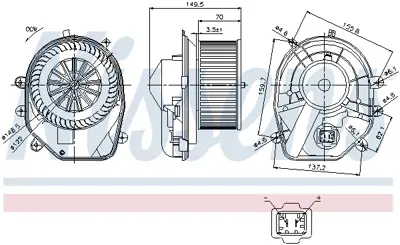 NISSENS 87030 Kalorıfer Motoru 8D1820021C