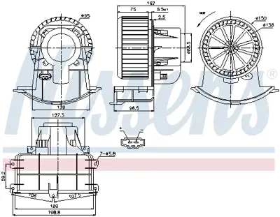 NISSENS 87033 Kalorıfer Motoru 7H1819021D