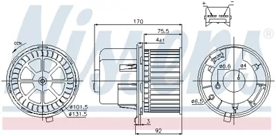 NISSENS 87061 Kalorıfer Motoru Transıt T15 93>00 V184 00>06 V347 06>14 Klımasız 95VW18456CB