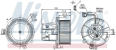 NISSENS 87109 Kalorıfer Motoru X204 08>15 W204 07>14 S204 07>14 W212 09>15 S212 09>16 C207 09>16 C197 10> R197 11> A2048200208