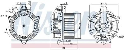 NISSENS 87495 Kalkalorıfer Motoru Komple Ford B Max 14> Ecosport Ka 11> Transıt Courıer 14> Ecosport  17> 1.5 -1.6 H1BH19846AA